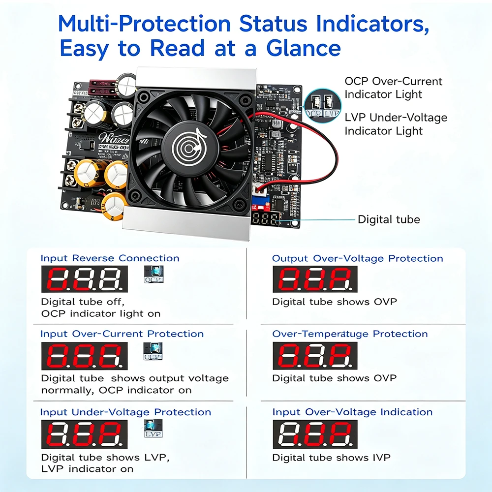 DC 10–32V auf 24–50V 50A Boost-Wandler 1500W Step-Up-Modul für Audioverstärker – Detail 12