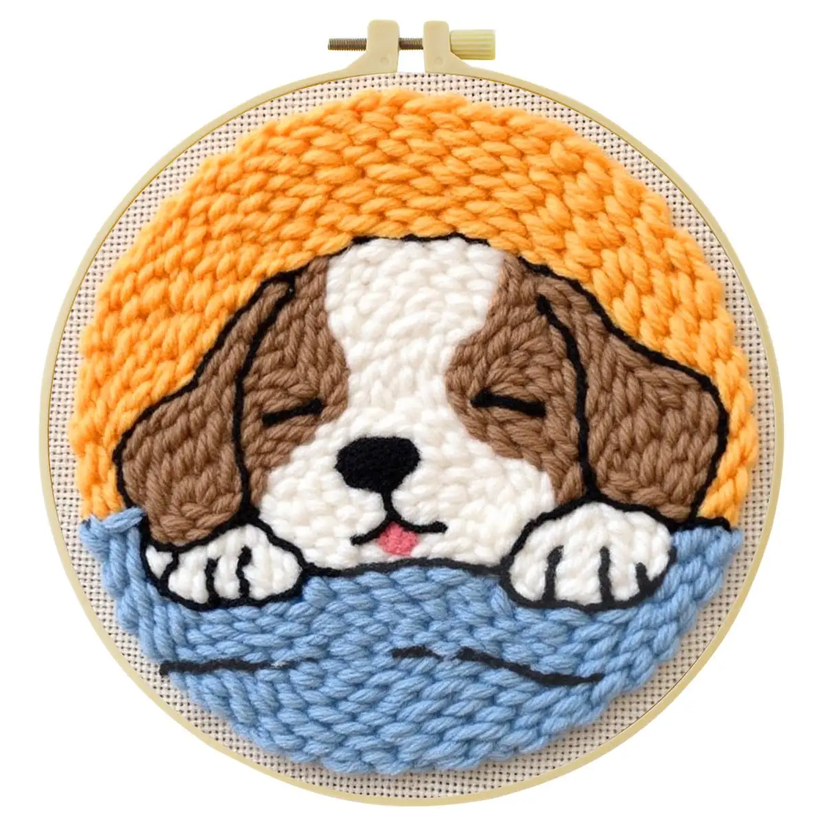 Punch-Nadel-Stickerei-Set/Stickerei, gestrickte Stickerei, DIY-Handgemachtes Geschenk - Hund – Detail 5