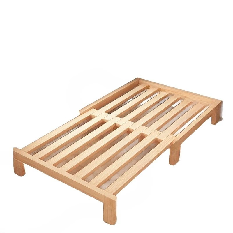 Beech pull-out bed sofa dual-purpose, living room small apartment, solid wood folding bed