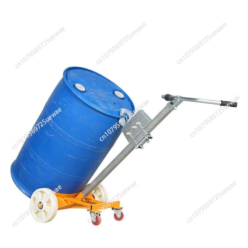 Four-wheel oil drum truck Manual hydraulic outriggers Adjustable oil drum truck