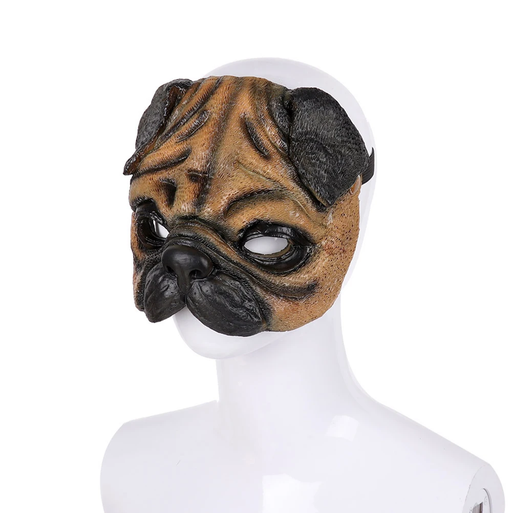 

Pug Mask Colorful Face Cover Halloween Carnival Costume Props Dog Dress-up Performance