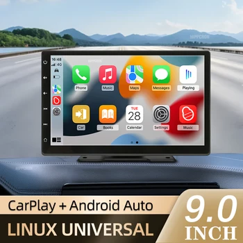 9 inç araba radyo Android oto CarPlay multimedya Video oynatıcı IPS dokunmatik ekran AUX girişi Bluetooth MirrorLink evrensel