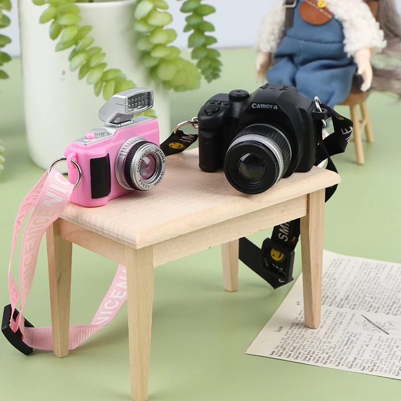 Doll Toys Camera Mini Simulation Cameras SLR Camera Model Photo Prop for Doll Accessories Kids Birthday Gift Dolls House Decor