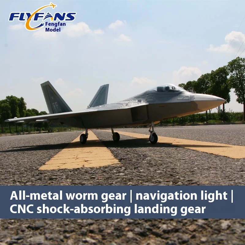 Modèle de Jet de chasse Raptor F-22 canalisé de 64mm, avec train d'atterrissage rétractable et lumières d'aviation, jouet télécommandé pour garçons