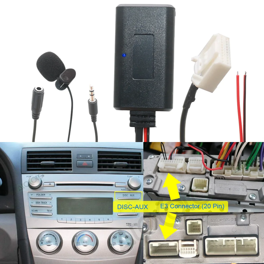 Car 6 20Pin Bluetooth 5.0 Module Audio AUX Adapter Cable Handfree for Toyota Camry Corolla Crown for Lexus IS250 Mark Levinson