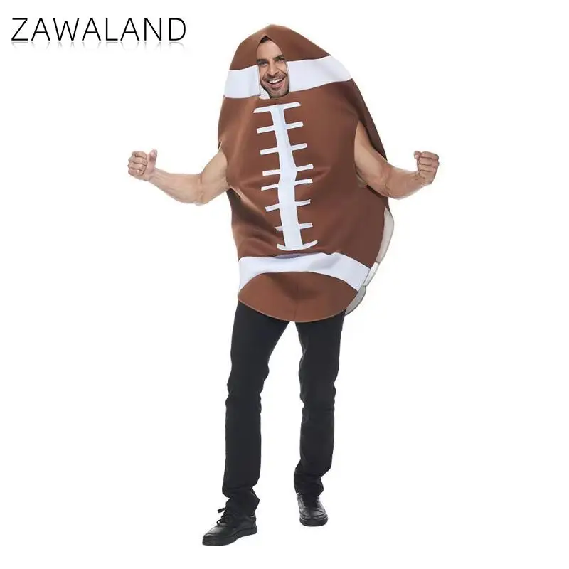 

Zawaland Funny Halloween Costume Rugby Cosplay Suits Men Games Parties Weird Costumes Adult Sports Meet Performance Clothing