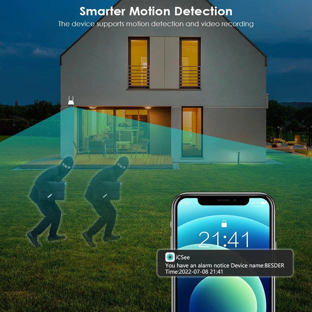 8MP 4K  WIFI Camera 8X Hybrid Zoom Outdoor WIFI Surveillance Camera Human Detection 4MP PTZ IP Camera ICsee Security Protection