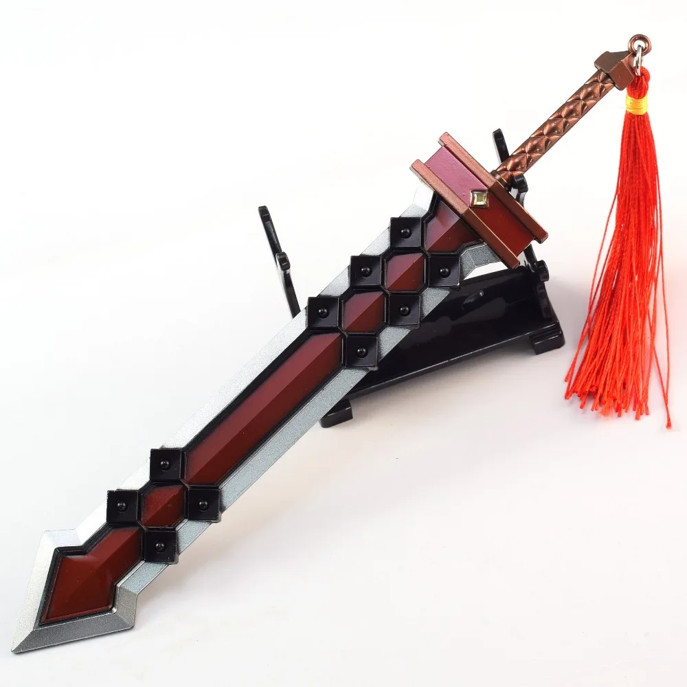 22cm cataclismo borda lâmina chaveiro wow jogo periféricos archimonde todo metal espada arma modelo decoração para casa artesanato presente brinquedo