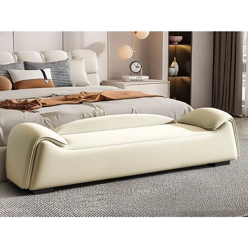 Couple modern bed, home bedside shoe change, bedroom, cloakroom, sofa, stool