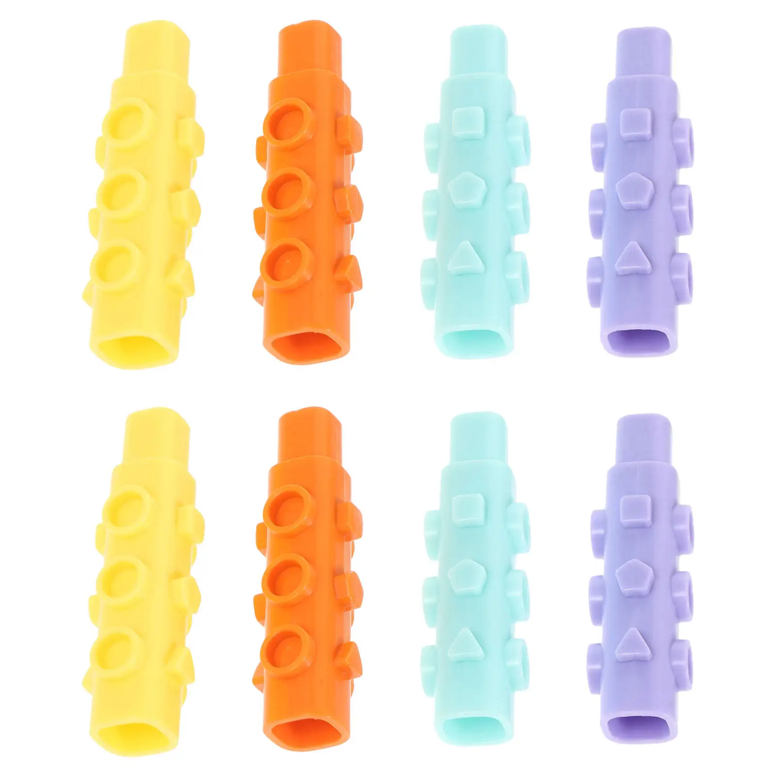 8pcs Pencil Tip Protectors Plastic Extenders Anti-Drop Caps for Triangular Hexagonal Round Pencils