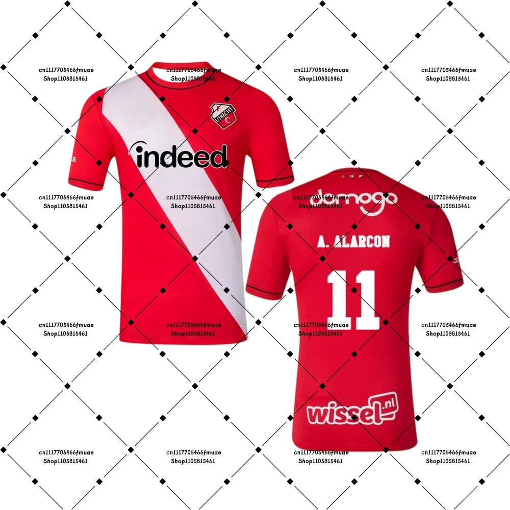 26-27 Dani De Wit #10 Ángel Alarcón 11 Utrecht Mens Soccer Dry-fit Top Adult T-shirt Unisex Sports Home Training Football Jersey