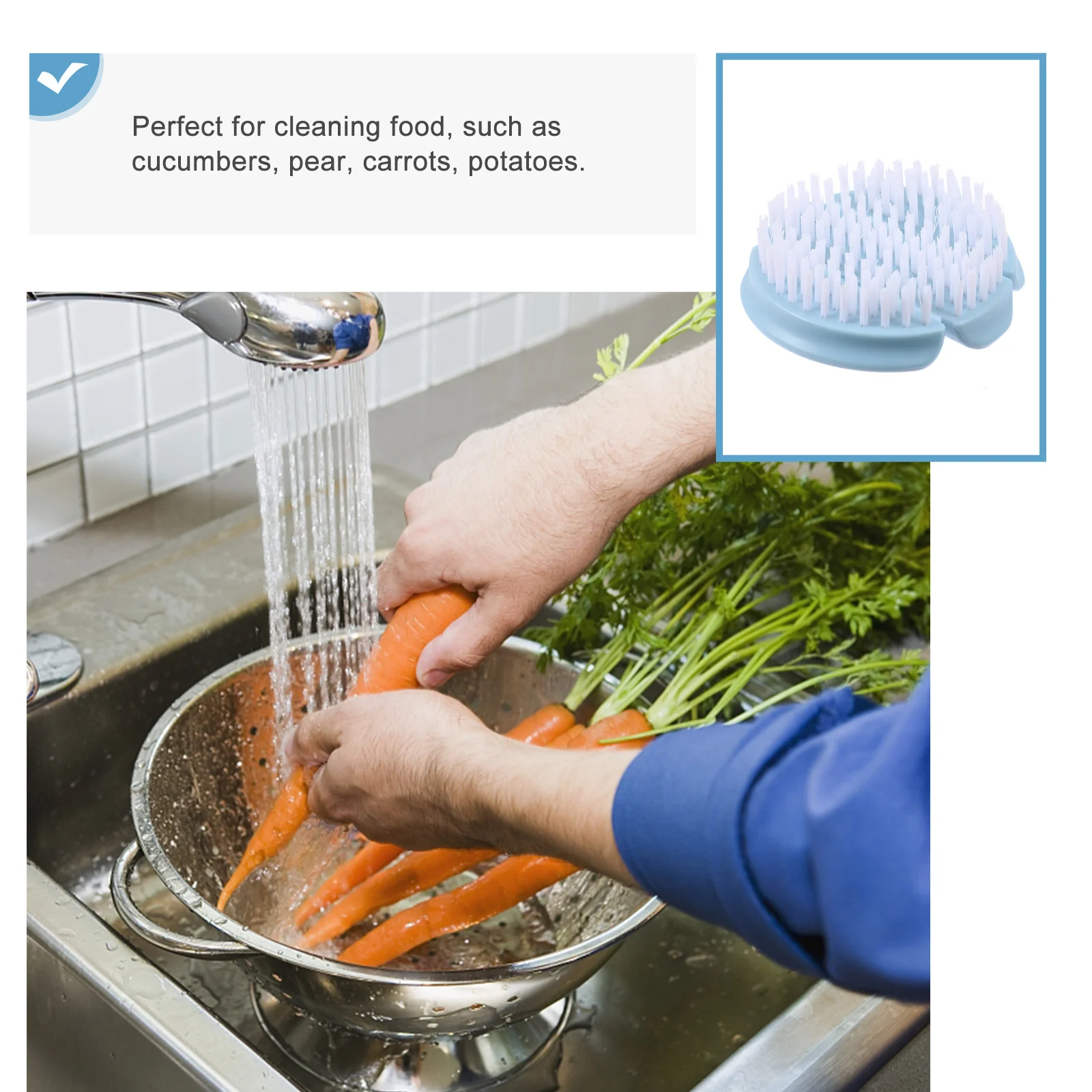 

3pcs Plastic Brush Fruit Cleaning Scrubber Scrub Brush Kitchen Pot Bowl Cleaner Cucumber Carrot Washer