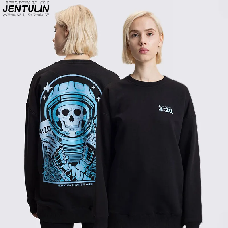 

Унисекс Сатана Клуб Скелет Астронавт Уличная одежда с капюшоном Толстовки Рубашка пуловер Harajuku Спортивная одежда Мода Повседневная спортивная одежда