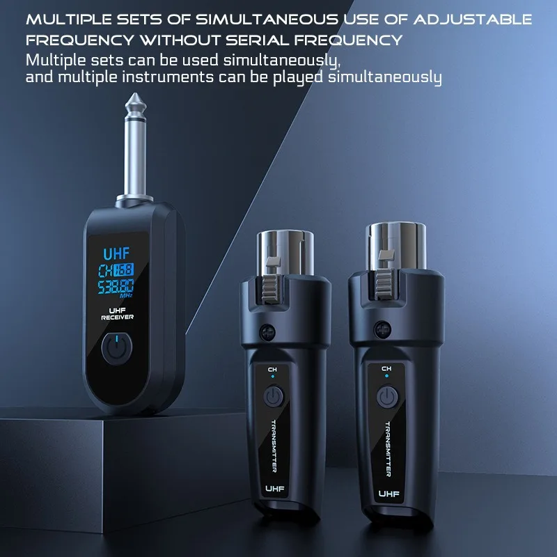 2.4G نظام الصوت اللاسلكي بطارية ليثيوم قابلة للشحن ميكروفون لاسلكي جهاز ريسيفر استقبال وإرسال لملحقات ميكروفون XRL الكهربائية
