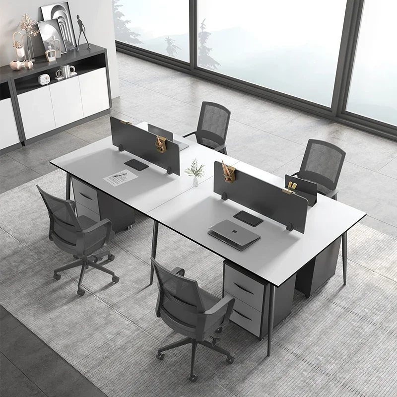 Staff Office Desk And Chair Combination Workstation Screen Office Furniture 2 Double 4 Four-Person Office Financial Staff Desk