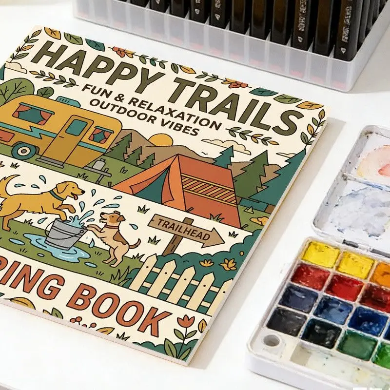 24 Pages Kids Coloring Book Extra Thick Paper DIY Handmade Custom Activity Book for Kindergarten Beginners