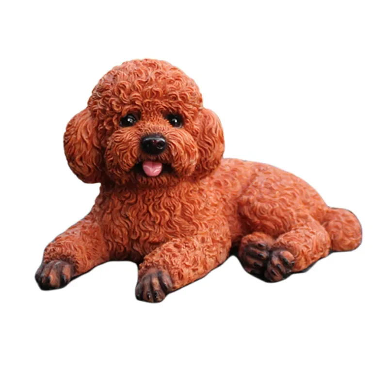 for Home Desktop Simulation Teddy Dog Ornament Car Decoration Cute Dog Ornament Cross Border Resin Handicraft Gift