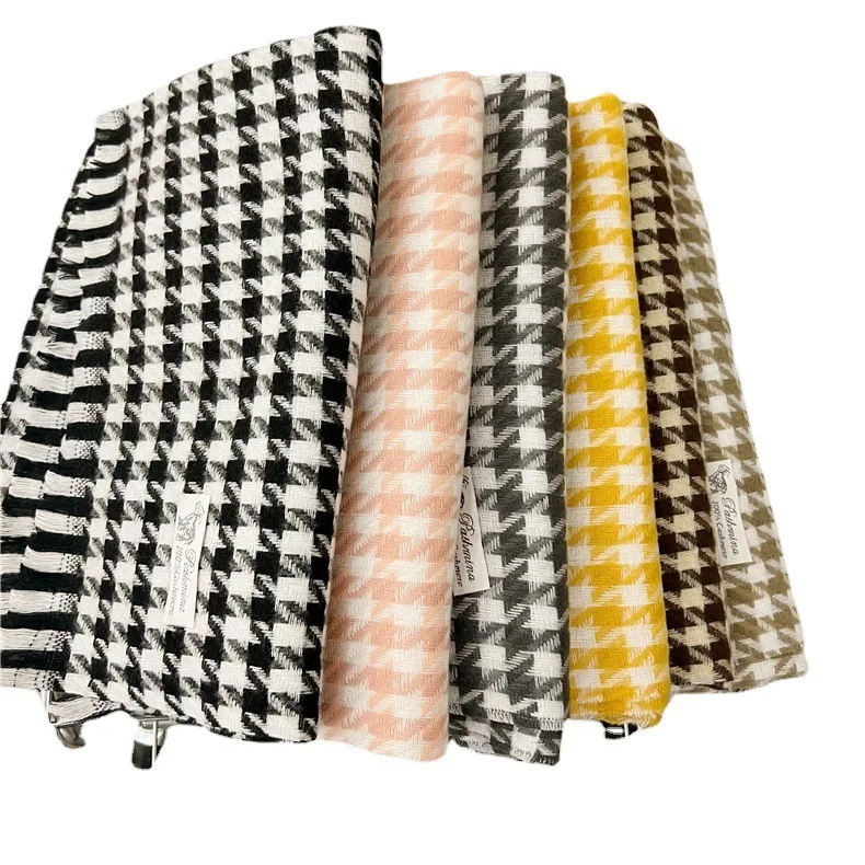 وشاح نسائي للخريف/الشتاء جو كوري بلون سادة ألف طائر شيميرا دي وشاح تقليد الكشمير #5