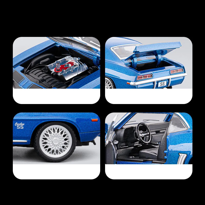 Camaro SS – modèle de voiture en alliage, supercar, son et lumière, jouet à collectionner pour enfants, cadeau d'anniversaire, 1:32