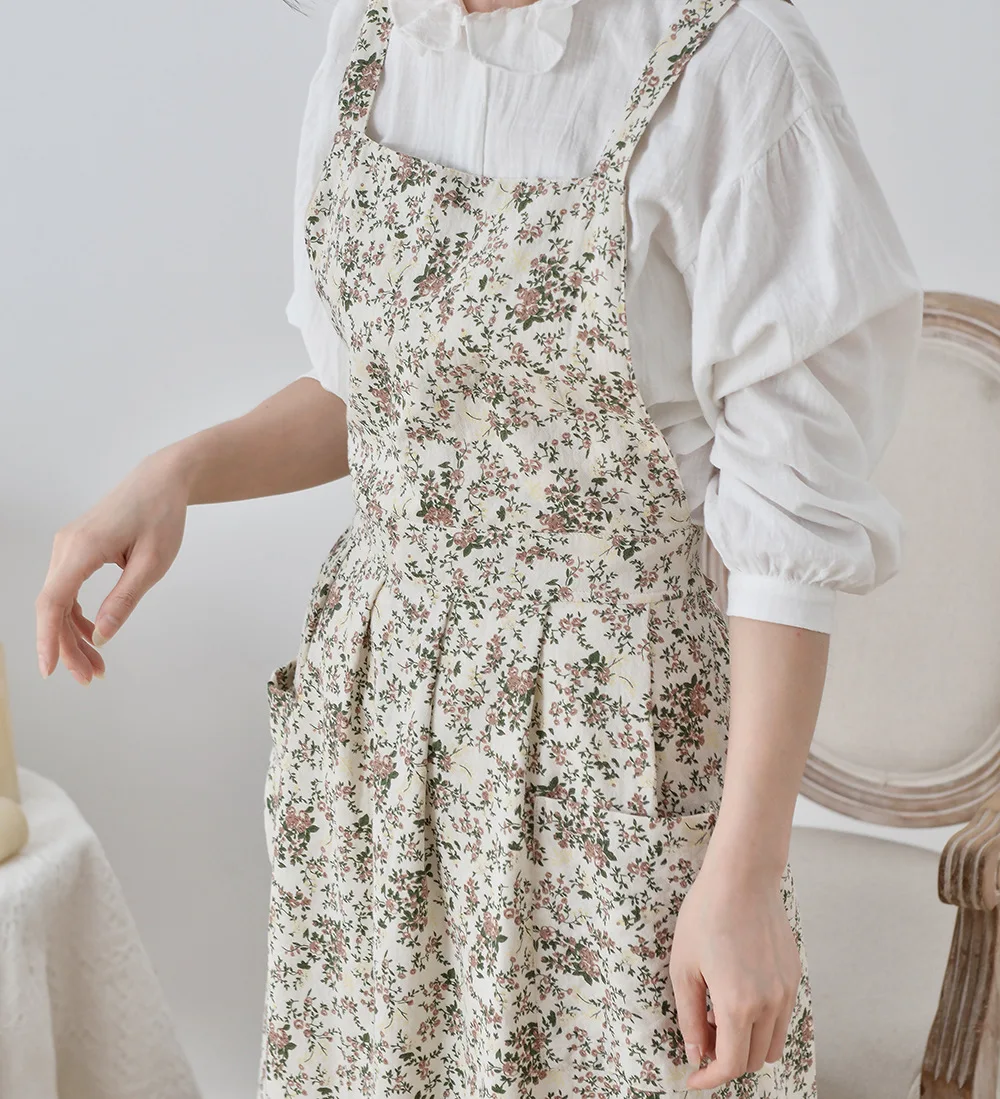 100%Cotton Waterproof Apron Gardening Florist Baking Coffee Shop Ceramics Handwork Restaurant Waiter Kitchen Chef Aprons