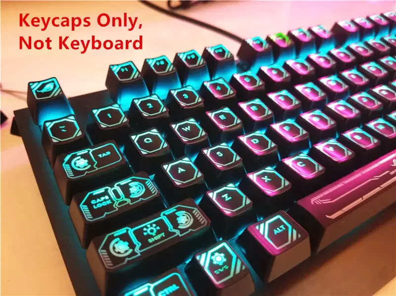 104 Keys Laser Backlit Keycap Set Gaming Keycaps Key Cap for Corsair K70 K65 RGB K95 Strafe Mechanical MX Gaming Keyboard