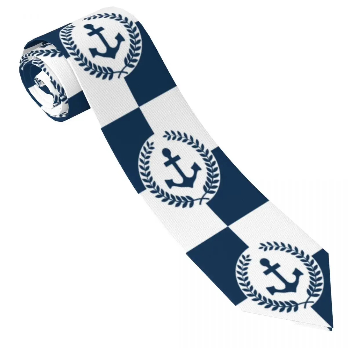 Custom Nautical Anchor Themed Design Tie Men Printed Necktie Sailing Sailor Four Seasons Fashion Tie Necktie For Father's Day