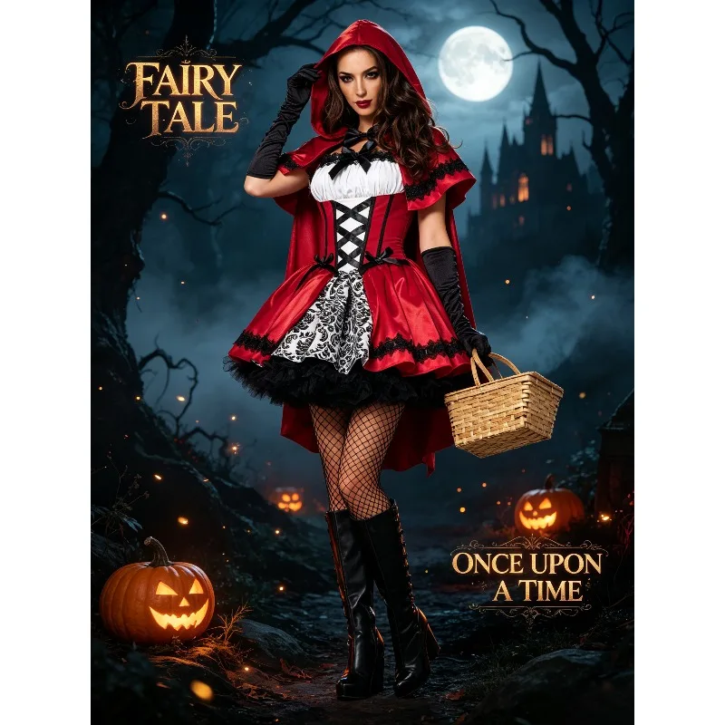 S-XXL Halloween Erwachsenen-Kostüm Klassisches Märchenkostüm Cosplay-Kleid Rollenspiel-Set Bühnenauftritt Faschingskostüm Uniform-Set