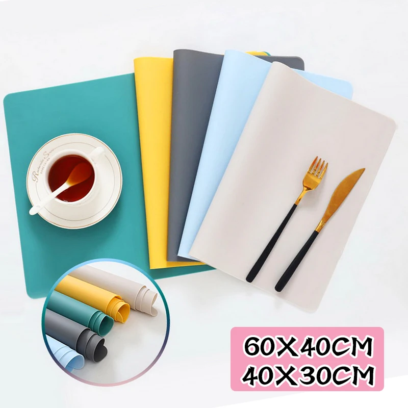 60/40cm Silicone Waterproof Placemat Table Mat Heat Insulation Anti-Skidding Washable Dining Mats For Kitchen Counter Protector