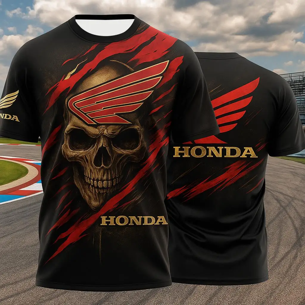 

Мужская летняя футболка Honda Racing, быстросохнущая легкая мотоциклетная байкерская майка с короткими рукавами, спортивная одежда, дышащая для использования на открытом воздухе