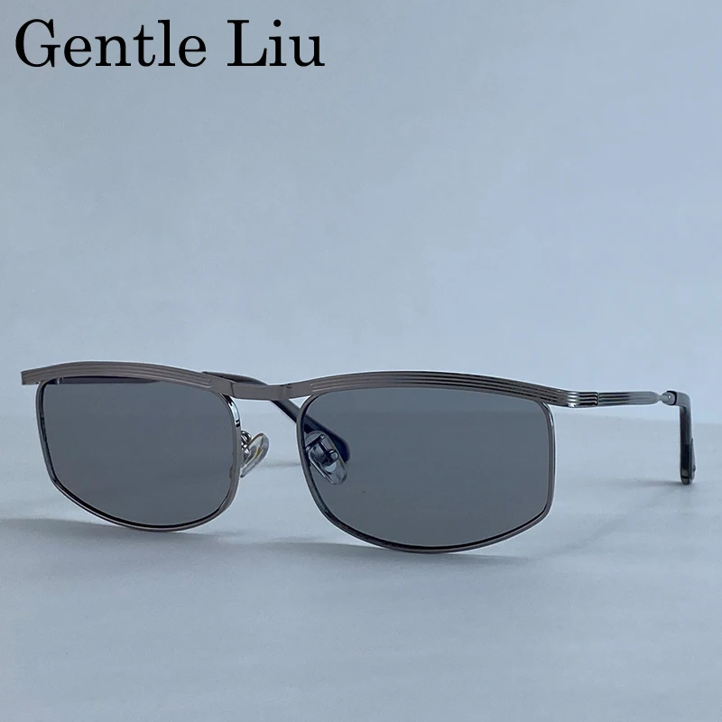 Übergroße rechteckige Punk-Sonnenbrille für Herren 2026 Luxusmarke Vintage Metallrahmen Sonnenbrille für Männer Outdoor UV400 Schutzbrille – Detail 2
