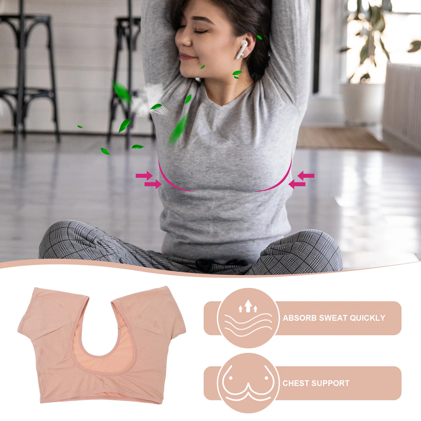 

1pc Underarm Pads Vest Cotton Underwear Armpit Quick Anti Sweat Clothing Accessories Summer Wear Breathable