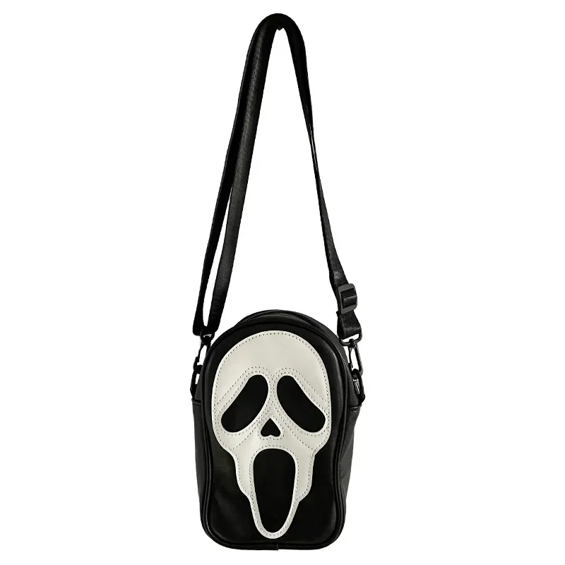 Y2K-Bolso de mano Vintage coreano para mujer, Cartera de hombro con diseño de fantasma Diablo, Halloween, piel sintética, Bagutte