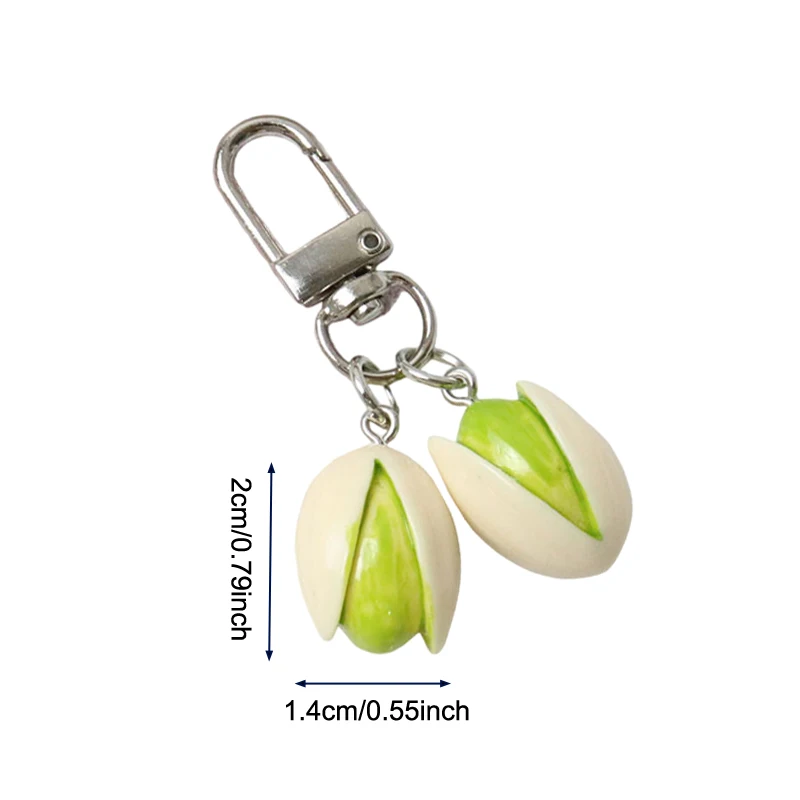 1:1 Pistachio Keychain Creative Food Series Personality Backpack Pendant Cute Lady Pendant Trinket Simulation Food