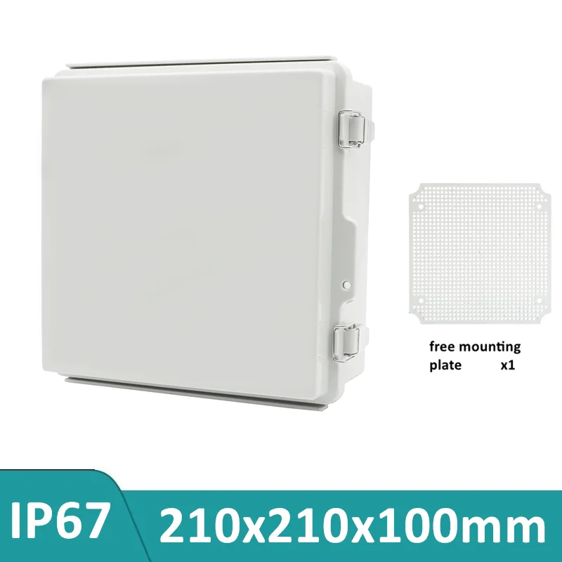 

8.27‘’×8.27‘’×3.94‘’ Square Distribution Boards Power Box For Electronic Circuits Power Supply Housing IP67 Grey Enclosure