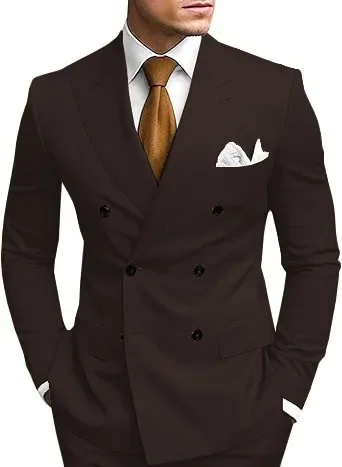 رجل 2 قطعة الزي مجموعة مزدوجة الصدر، مزدوجة الشق دعوى لفساتين الزفاف مرحلة زي التخرج عارضة البدلة