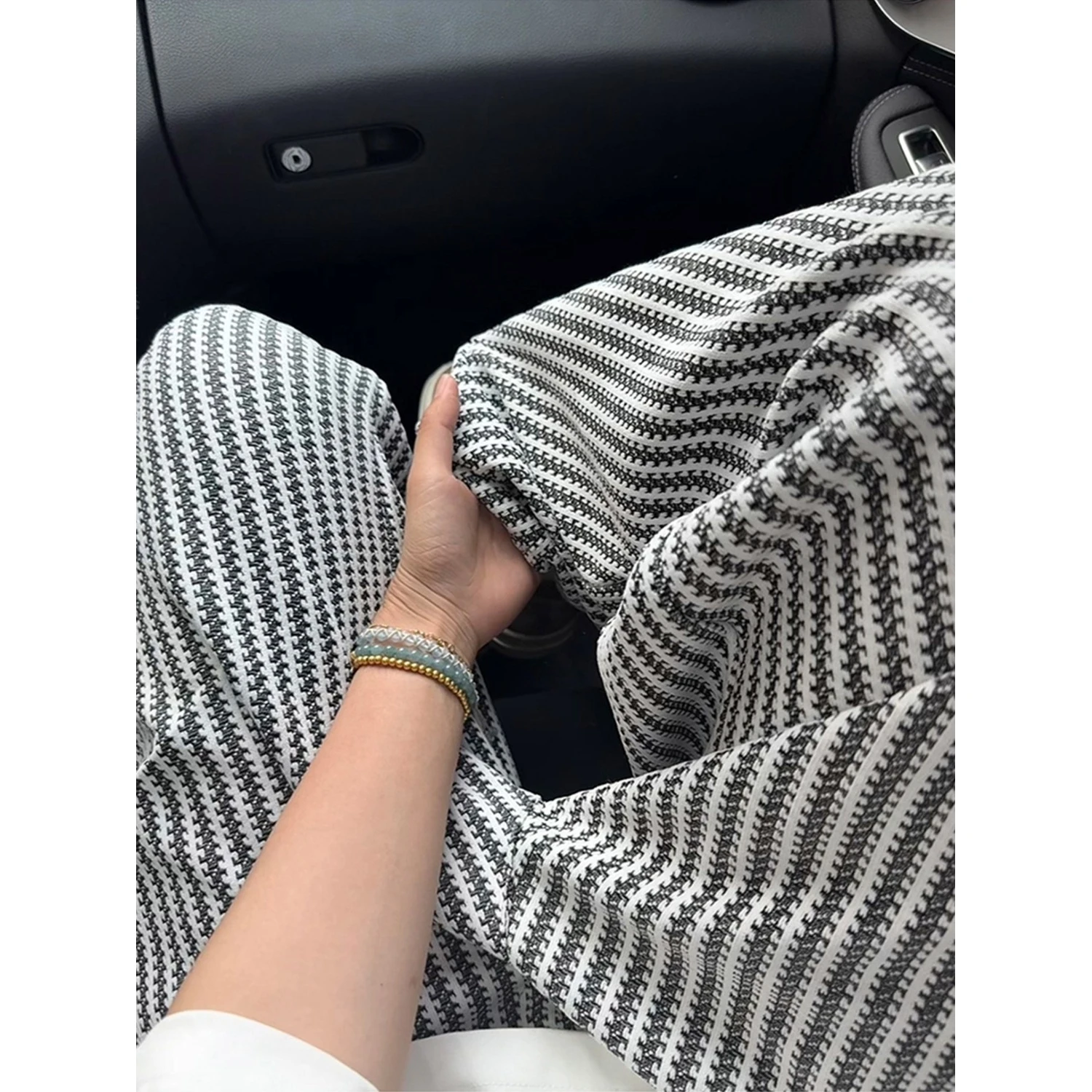 

American Sle Men's Casual Pants Spring Autumn Trendy Loose Straight Leg Wide Leg Big Size Men's Pants Striped Leisure Trousers