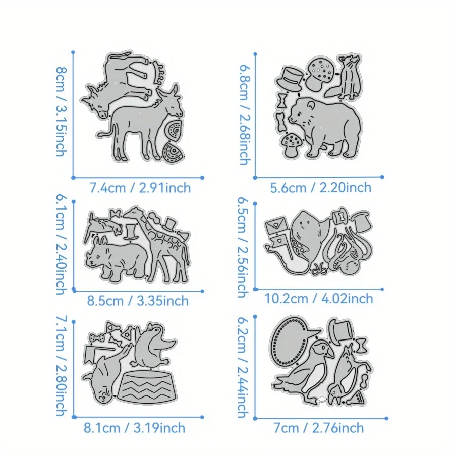 

2025 New Arrival Animal Party Series Metal Cutting Dies for DIY Scrapbooking Card Making Stencils Embossing Craft Decoration