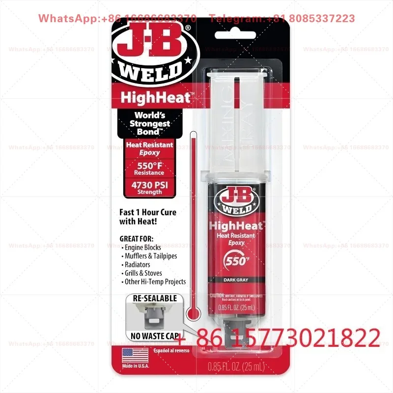 Adhesivo Epóxico American JB Welding 8281, Resina Epóxica de Alta Resistencia para Refuerzo de Metal, Cerámica y Plástico, Adhesivo AB