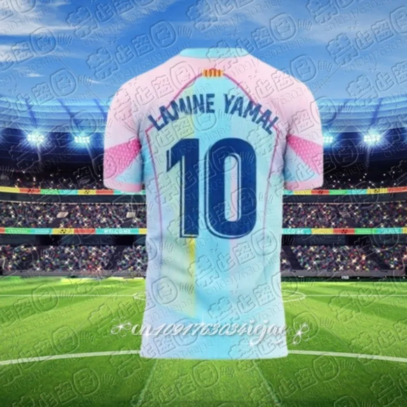 تي شيرت رياضي مريح وجيد التهوية لكرة القدم من يامال للتدريب في الهواء الطلق كاجوال متعدد الوظائف ومطابقة علوية وملابس ترفيهية يومية