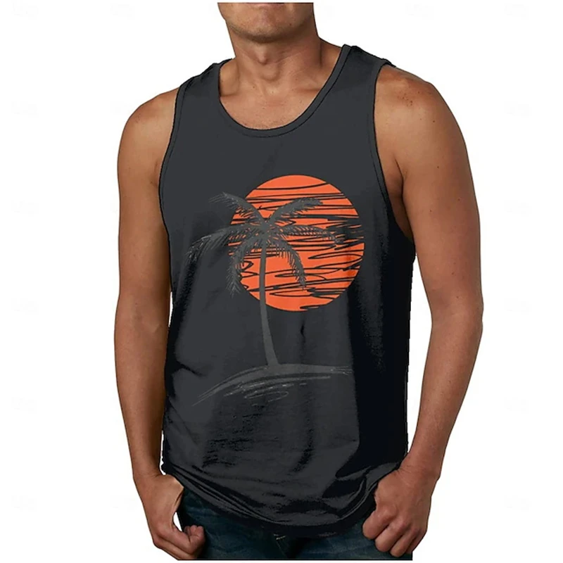 Men's Summer Sports Tank Tops 3D Print Setting Sun Graphic Casual Comfortable Sleeveless Vest Fashion Fitness Gym Men Tank Tops image 6