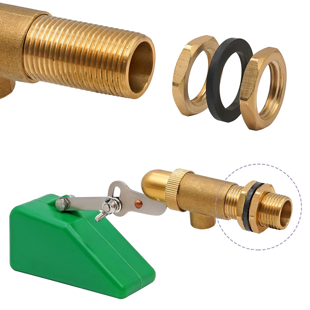 Brass 1/2 inch Float Valve for Continuous For Water Supply in Aquariums Ponds Toilets Livestock Troughs and Fountain Basins