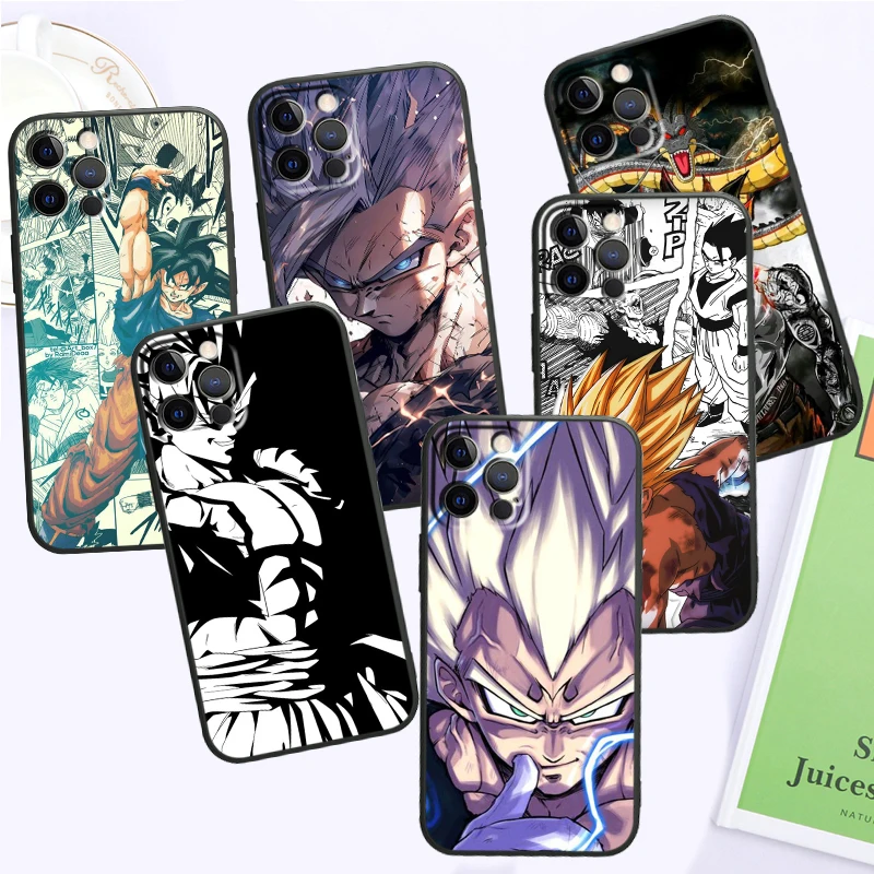 D-D-Dragons B-Balls Z Cartoon For iPhone 15 14 13 12 11 XS XR X 8 7 SE Pro Max Plus Mini Black Funda Phone Case