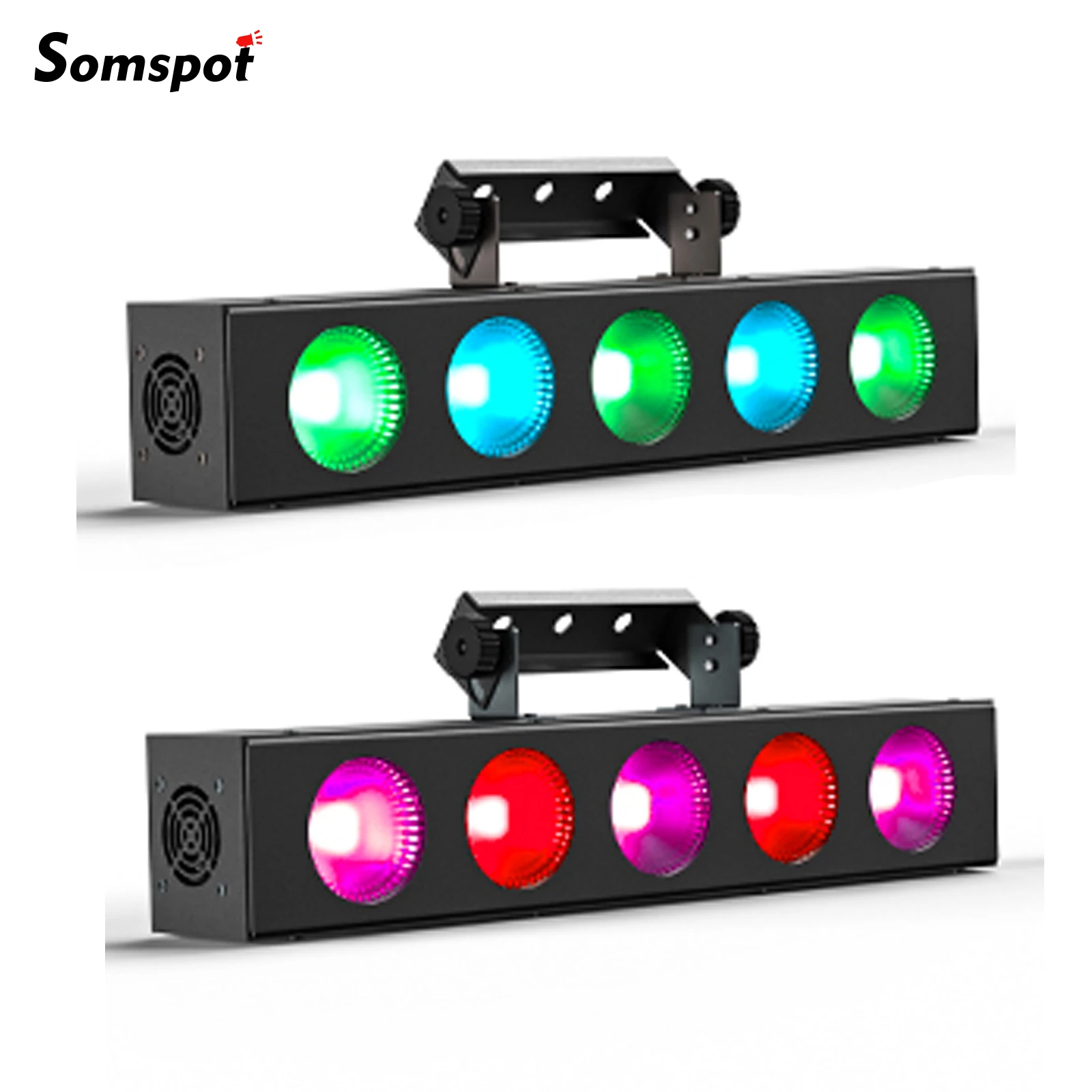 

Somspot RGBW Wall Wash Lights COB LED Matrix Lamp Par Light Fill Light for Outdoor Stage DJ Disco Party, 2PCS/SET