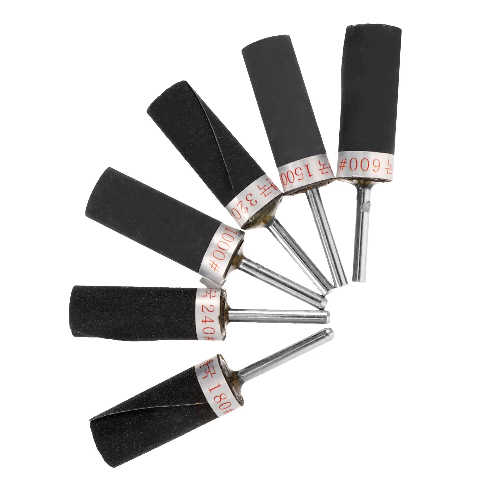 

6pcs Cylindrical Sandpaper Rod Grinding Head Sturdy Iron Sanding Drum Set For Drill Press Wood Metal Plastic Rotary Tool