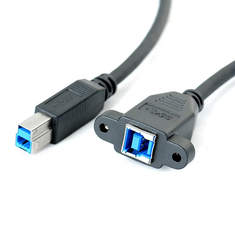 

Удлинительный кабель для принтера USB 3,0 B-образный штекер и гнездо-b ухо с замком, винтом и гайкой, соединительный кабель для передачи данных, квадратный порт