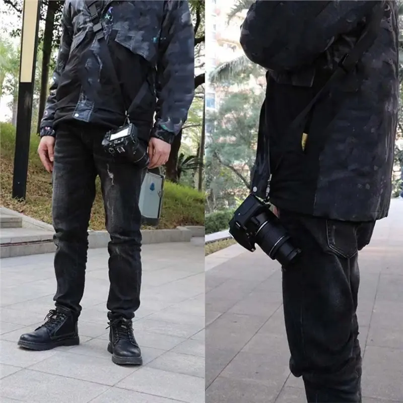 2025 New-For Sony Nikon Canon Adjustable Camera Strap With Quick Release Safety Tether Pouch For DSLR SLR Camera Shoulder Strap