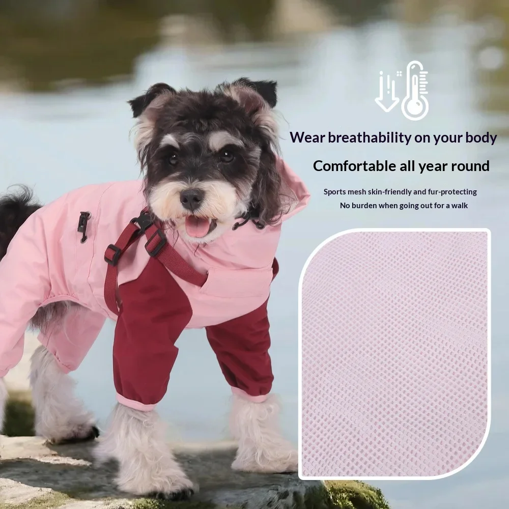 Chubasquero impermeable transpirable con capucha para perro todo clima