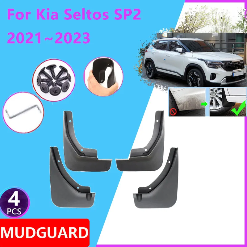 

For Kia Seltos SP2 2021 2022 2023 Auto Wheel Fender Front Rear Mudguard Mud Flaps Guard Flap Protect Anti-splash Car Accessories