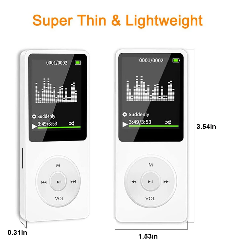 Mini Portable MP3 Player HiFi Music Walkman Bluetooth4.0 Support Two-Way Transmission FM Radio Voice Recorder eBook MP3 Player