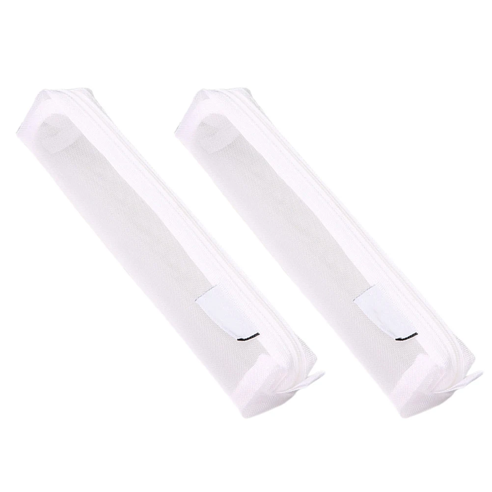 

2 Pcs Exam Pen Bag Clear Pencil Mesh Small Storage Pouch Classroom Holder Stationery